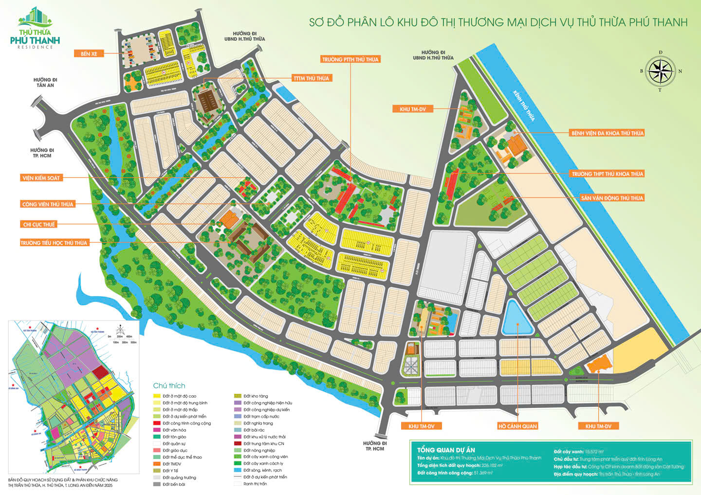 Mặt bằng dự án Khu đô thị thủ thừa phú thanh residence