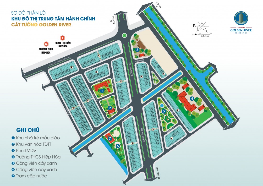 Sơ đồ phân lô Cát tường golden river residence
