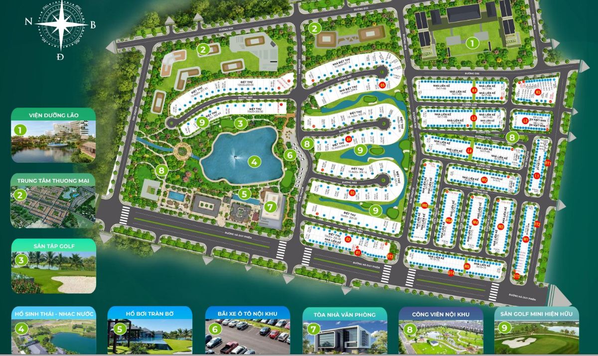 Tiện ích nội khu dự án The Agula - hồ bơi tràn bờ, sân golf mini, hồ sinh thái