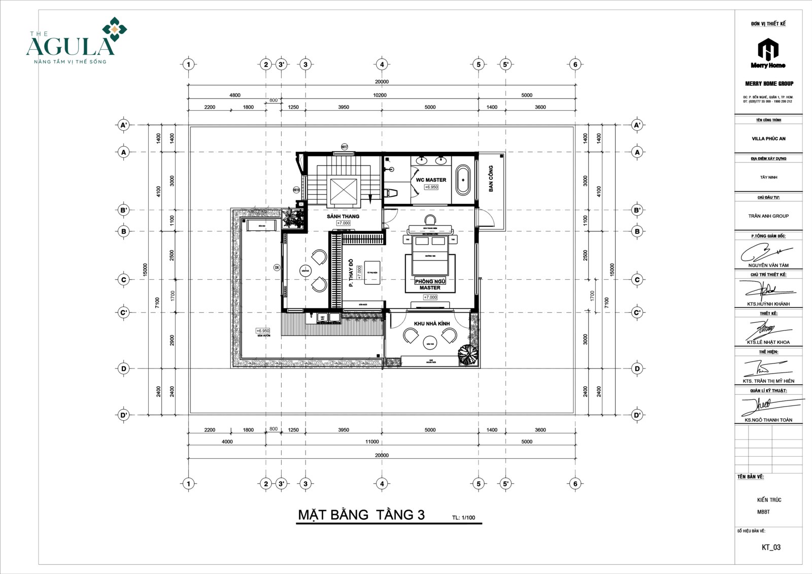 Mặt bằng tầng 3 The Agula