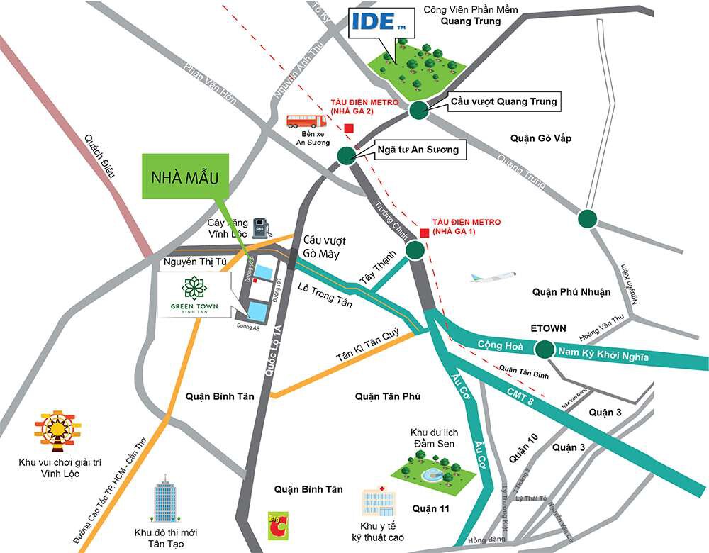 vị trí green town bình tân